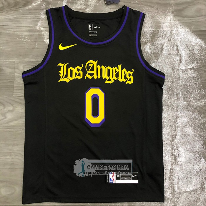 Camiseta Los Angeles Lakers Kyle Kuzma NO 0 Ciudad 2019-20 Negro